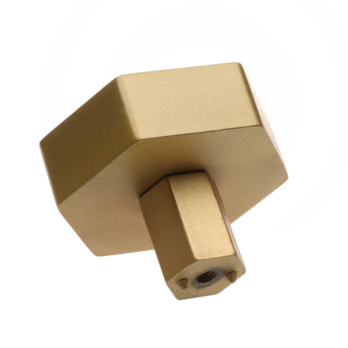 1-1/2 inch Solid Hexagon Cabinet Knob Satin Gold X59755
