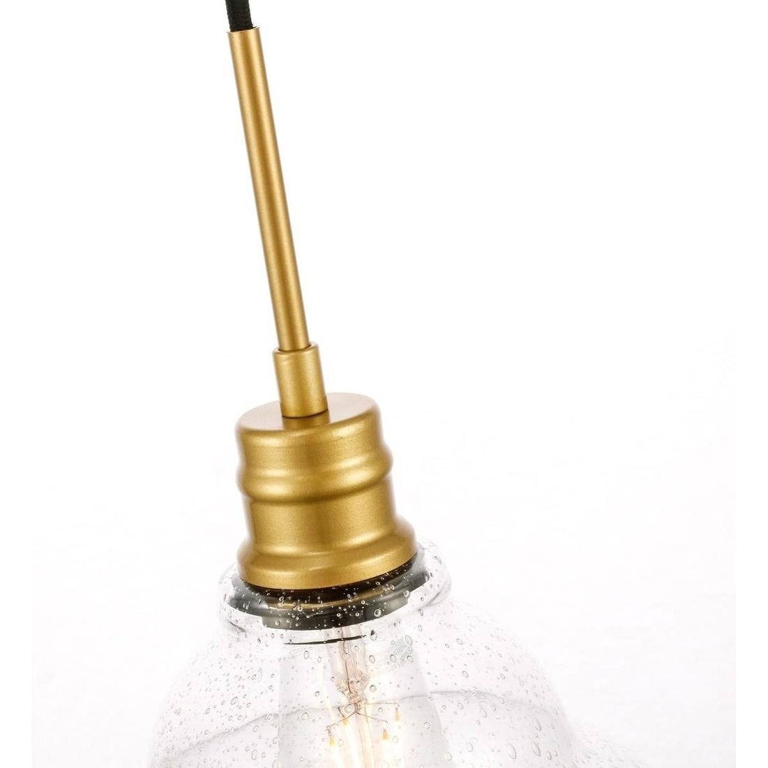 1-Light Clear Seeded Glass Brass T12387
