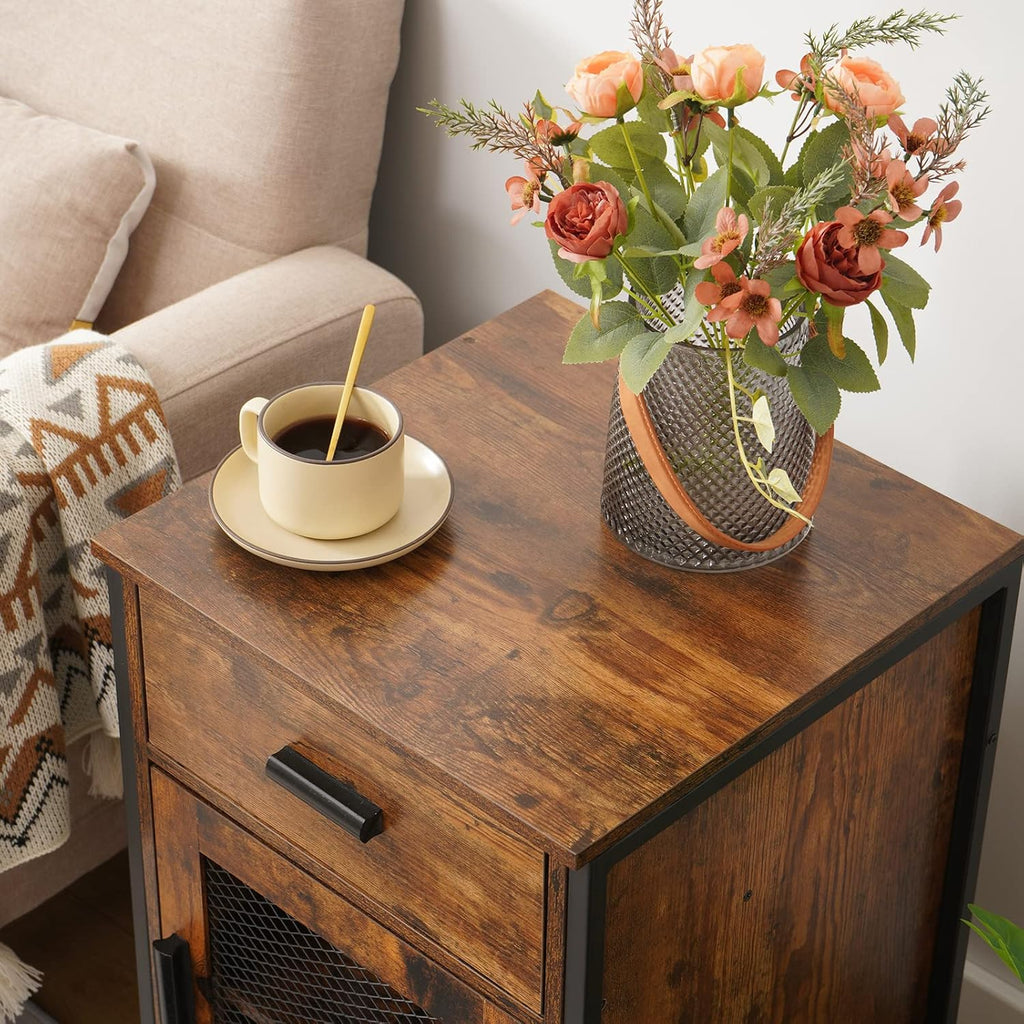 End Table with Drawer and Mesh Door F7975