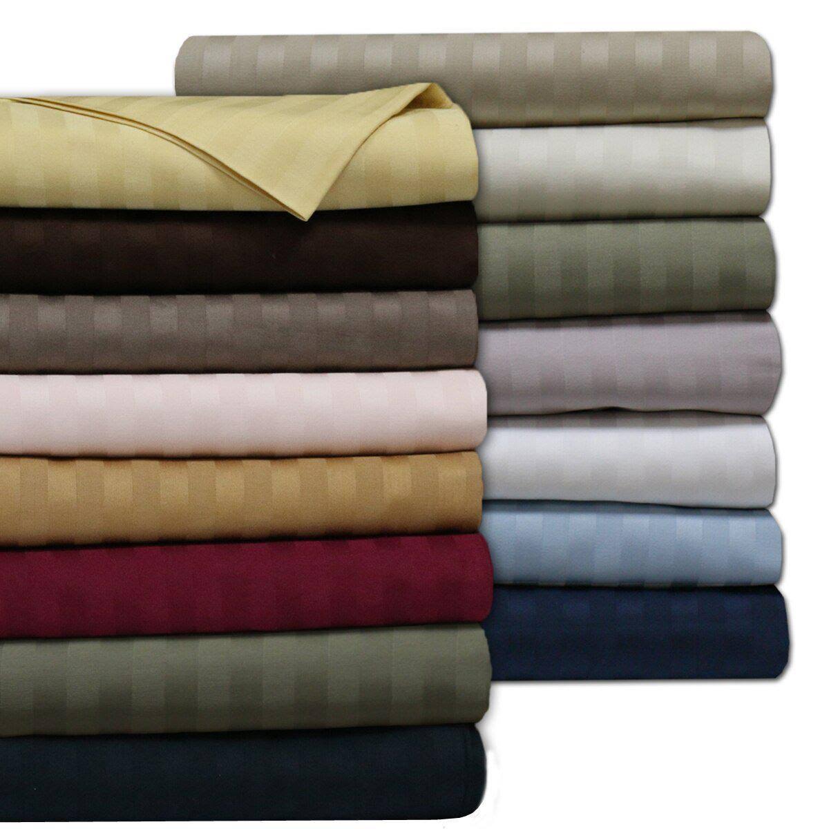 600 Thread Count Damask Stripe California King Bed Sheets T434