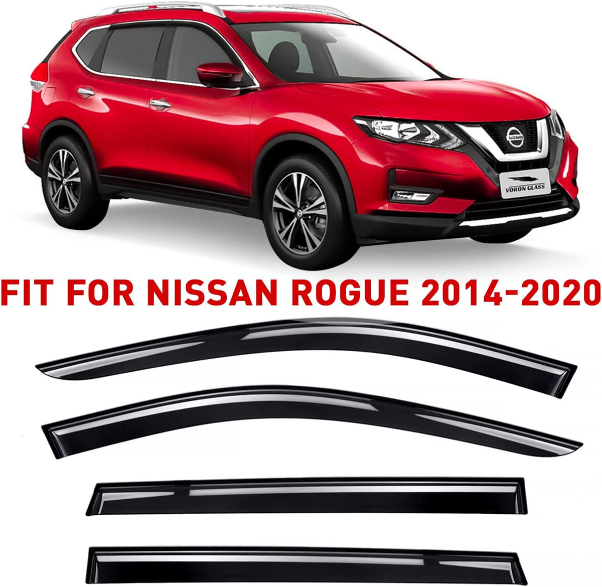 Black Tape-on Window Deflectors 4 Pieces A811192