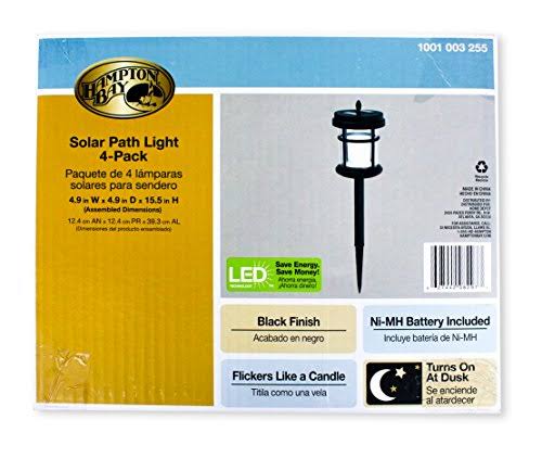 Black Solar Powered LED Cast Aluminum Path Light 4-Pack P20335