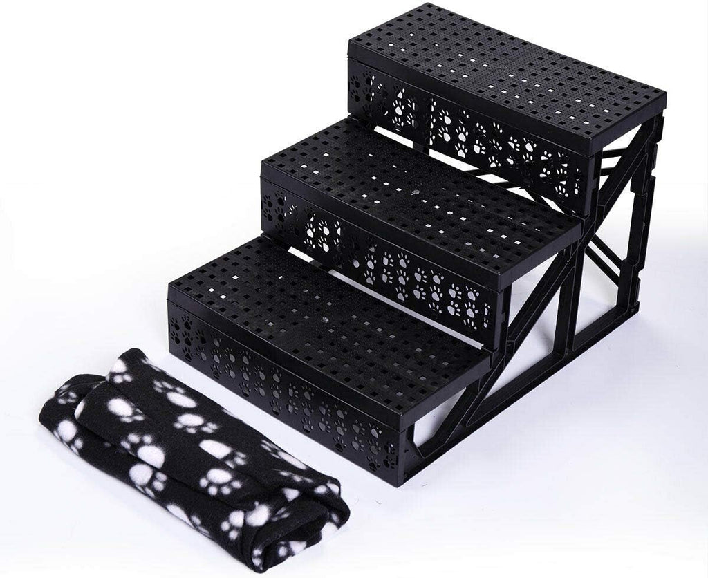 3-Step Non-Slip Pet Stairs with Soft Cover D351