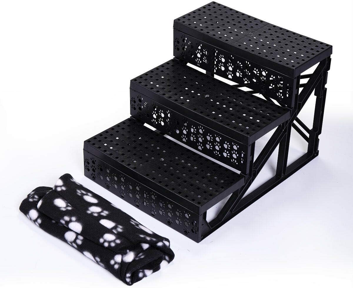 3-Step Non-Slip Pet Stairs with Soft Cover D351