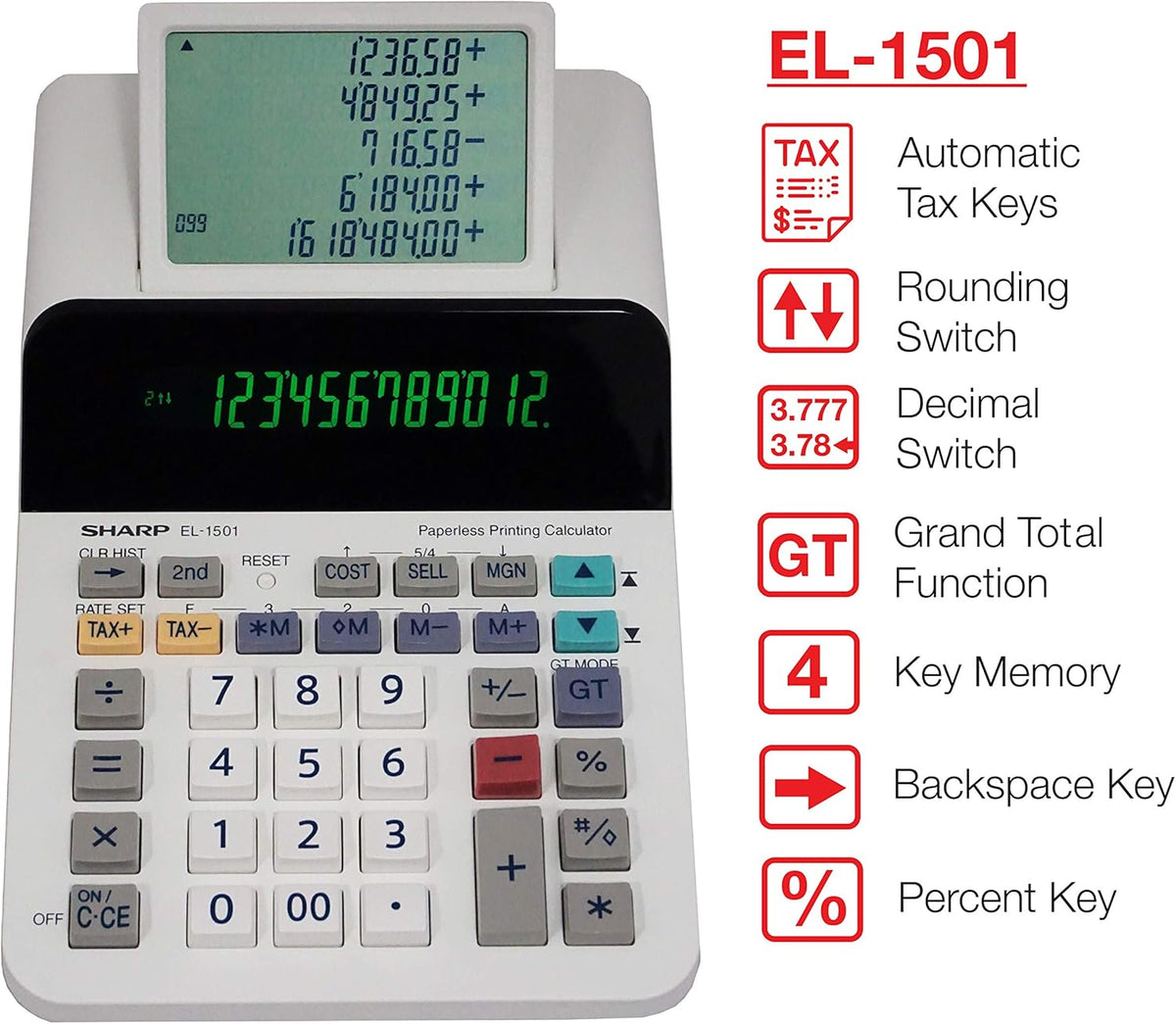 12-Digit Display Desktop Printing Calculator Y52529