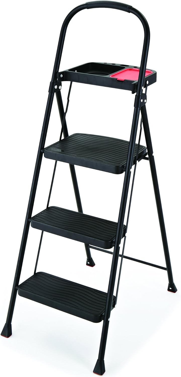 White 2-Step Steel Step Stool V4287