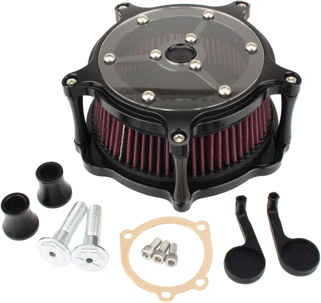 Motorcycle Air Cleaner Intake Filter System Kit Chrome L4706