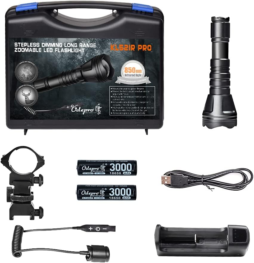 850nm IR Illuminator Flashlight Focus Adjustable Infrared LED Scope Mounted Hunting Light Torch B2478