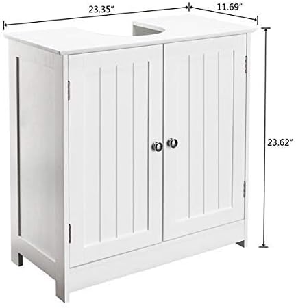 Bathroom Floor Storage Cabinet with Shelf and Double Doors R443321