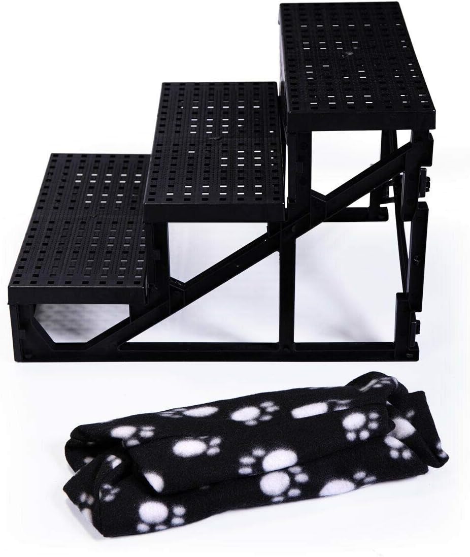 3-Step Non-Slip Pet Stairs with Soft Cover D351