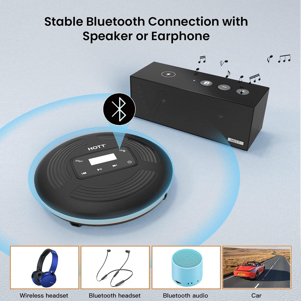 Portable CD Player Rechargeable Bluetooth FM Transmitter Z594