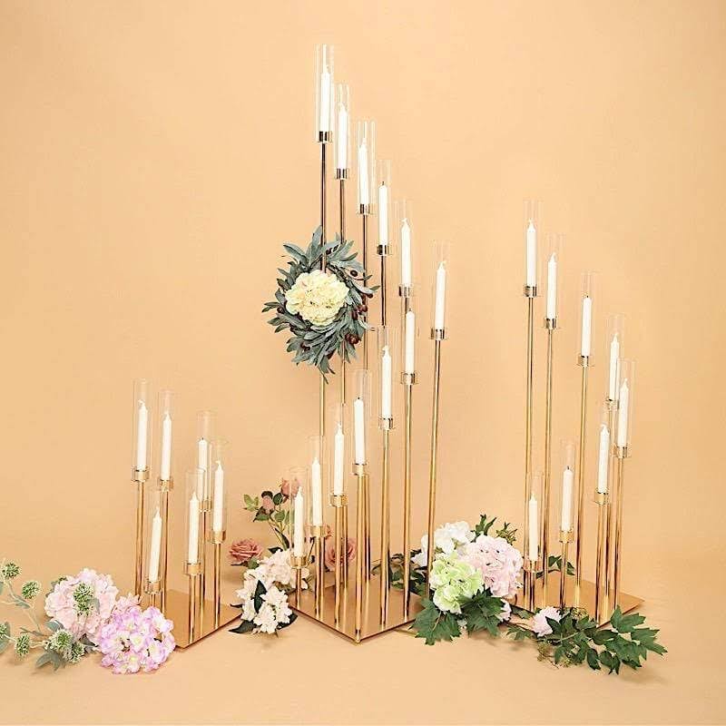 Gold 24 in Tall Candelabra Candle Holder O684282