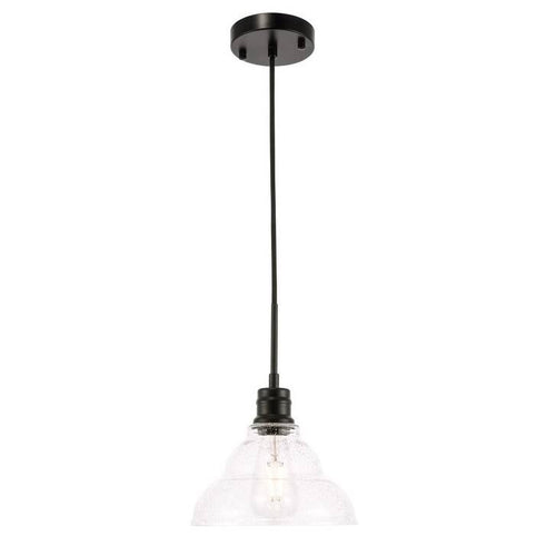 1-Light Clear Seeded Glass Brass T12387