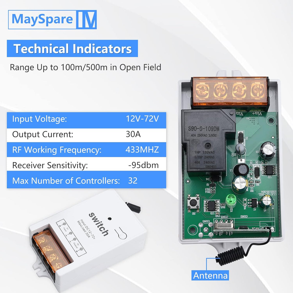12V 180Amp Remote Control Battery Disconnect Switch I53656