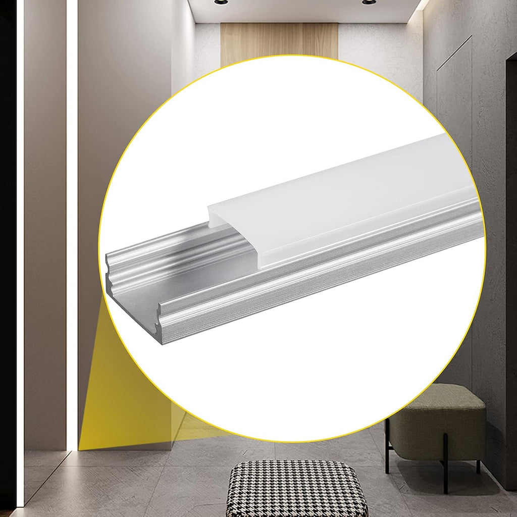 10-Pack 6.6 ft Aluminum U-Shaped LED Channel System with Diffused Cover I5074