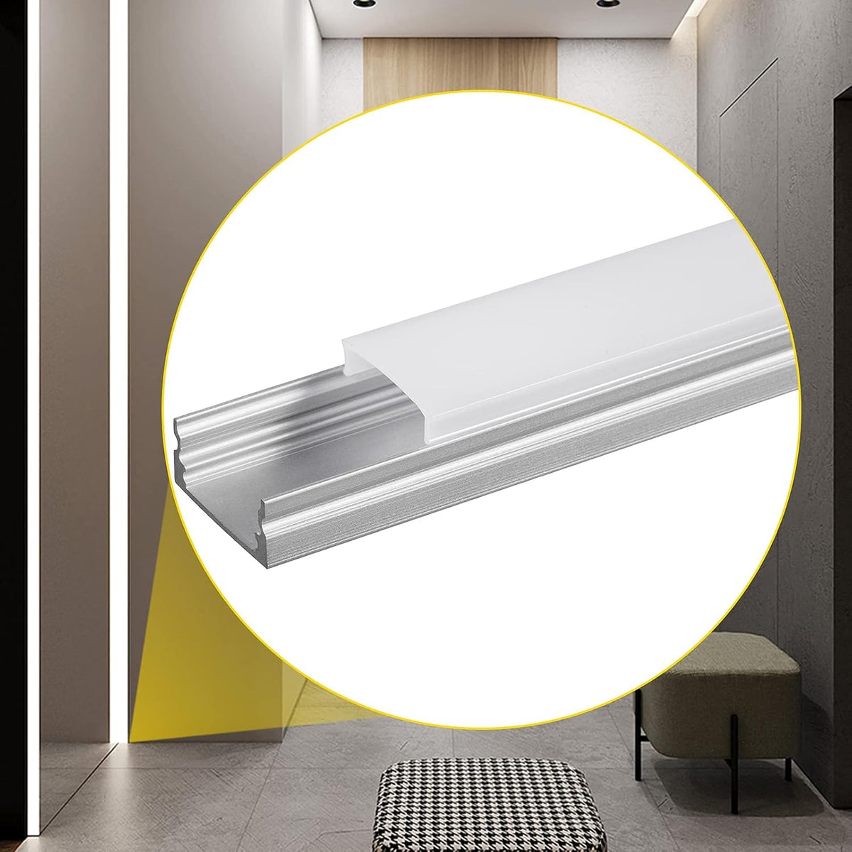 10-Pack 6.6 ft Aluminum U-Shaped LED Channel System with Diffused Cover I5074