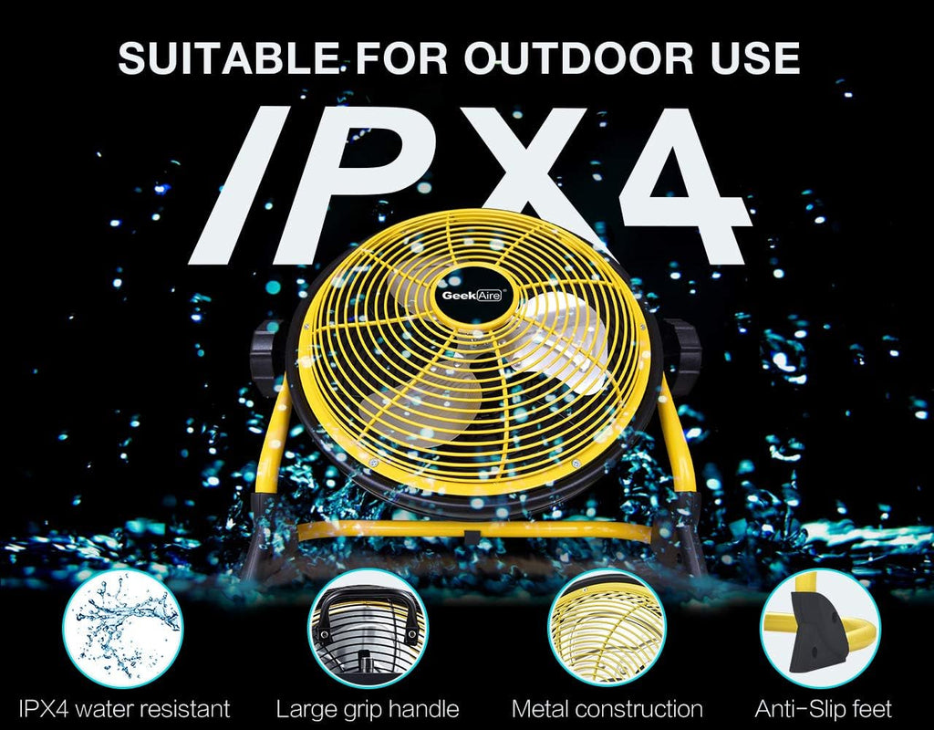 10'' Rechargeable High Velocity Floor Fan R952