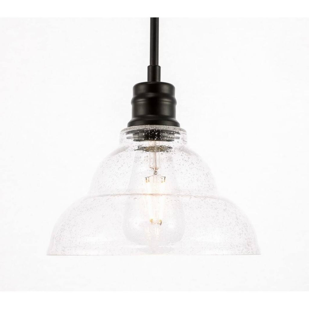 1-Light Clear Seeded Glass Brass T12387