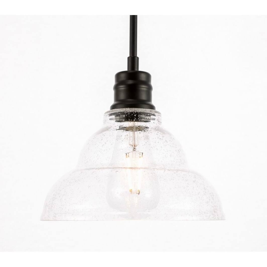 1-Light Clear Seeded Glass Brass T12387