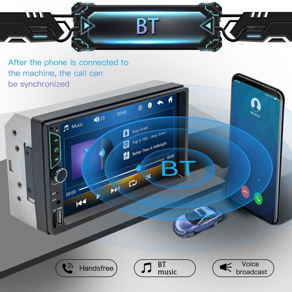 7 Inch Double Din Touchscreen Car Stereo with Backup Camera X87581