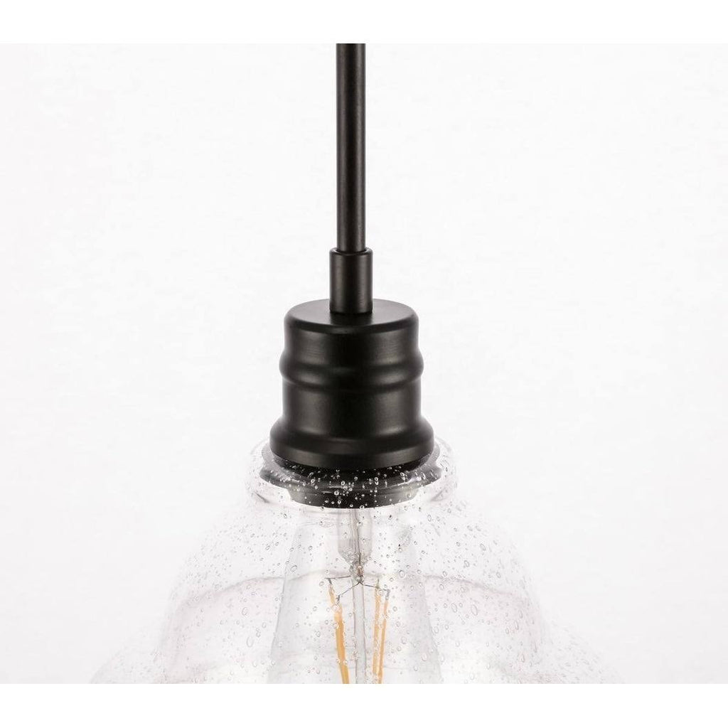 1-Light Clear Seeded Glass Brass T12387