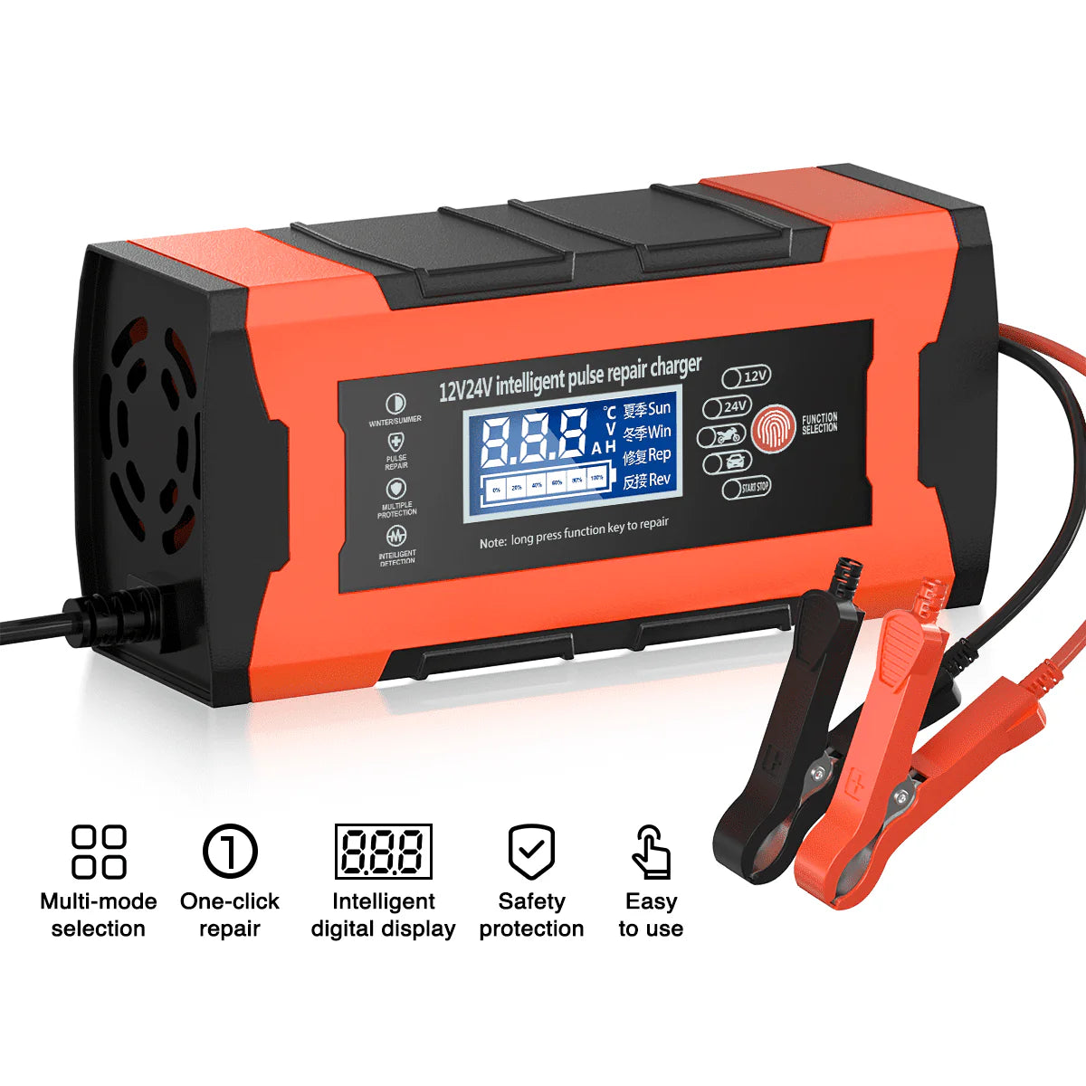 10-Amp 12V 24V Automatic Smart Battery Charger N351841