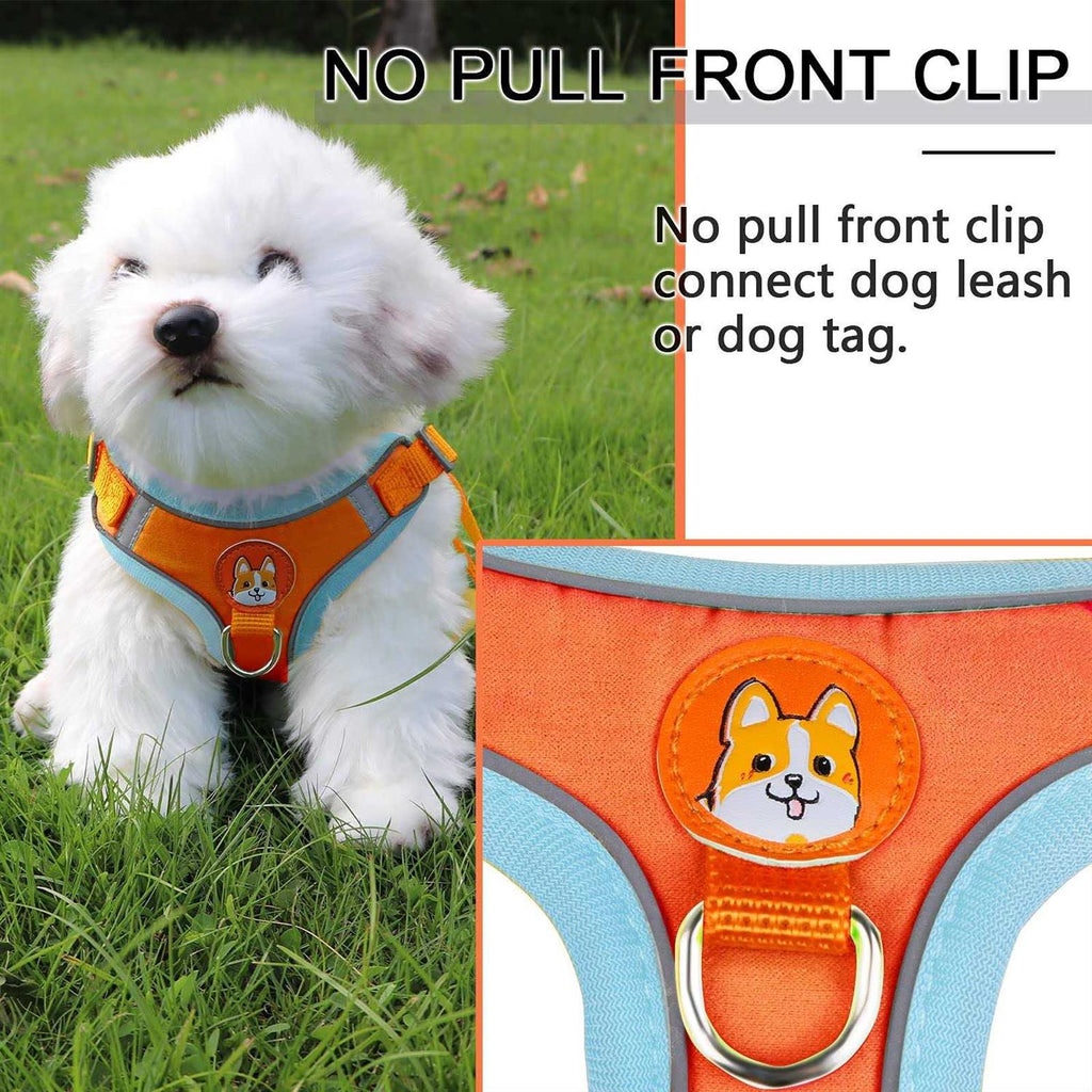 Adjustable Padded Reflective Dog Harness with 2 Leash Clips G516