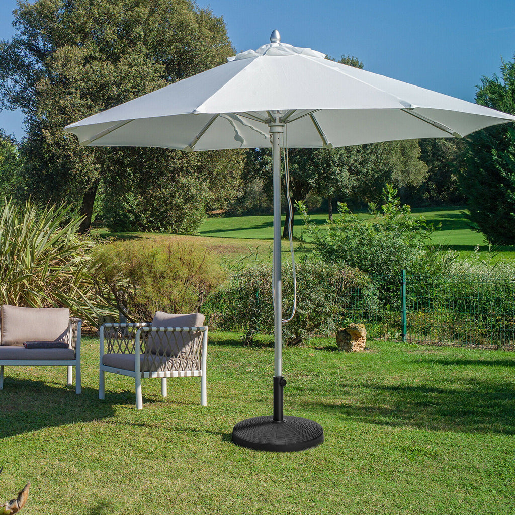49lbs Round Resin Umbrella Base with Rattan Design I18504