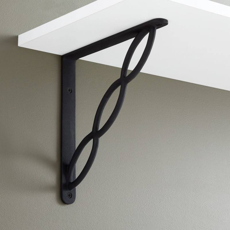 10 inch Iron Shelf Bracket - Black O4564