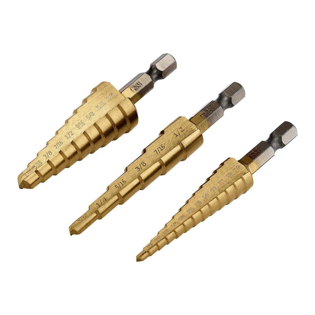 1/8 in. to 3/4 in. Titanium Step Drill Bit Set V605