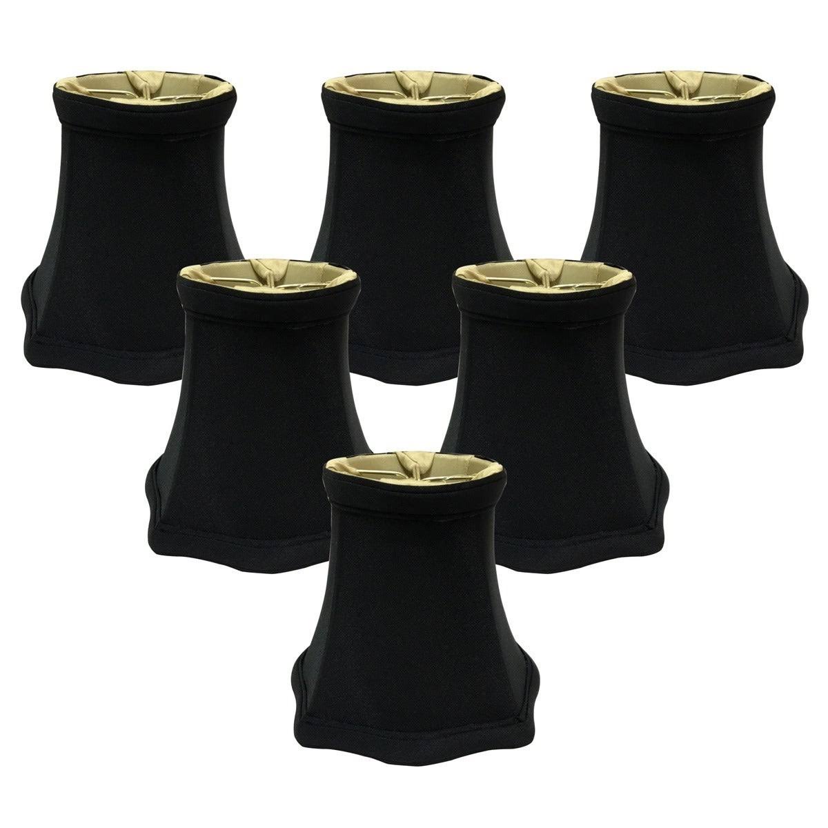 Black/Gold Candelabra Shade Set of 6 I80107