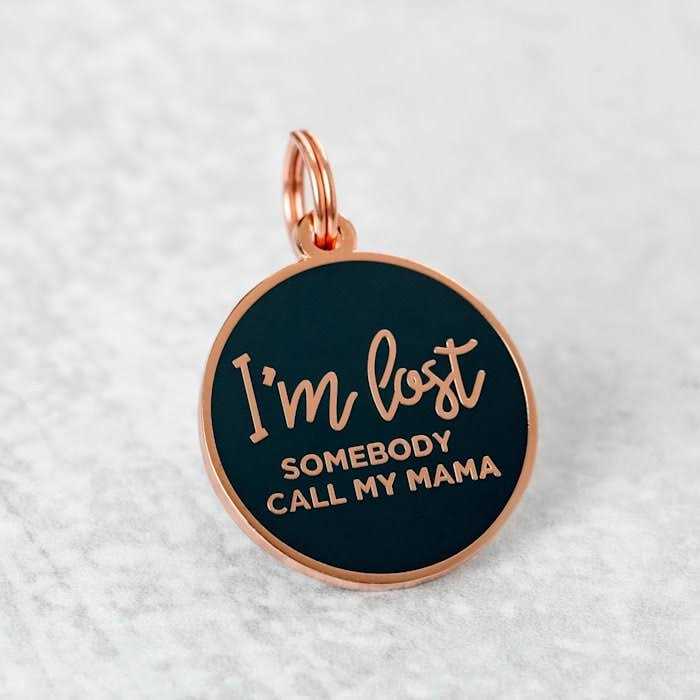 Rose Gold & Navy Pet ID Tag J6216