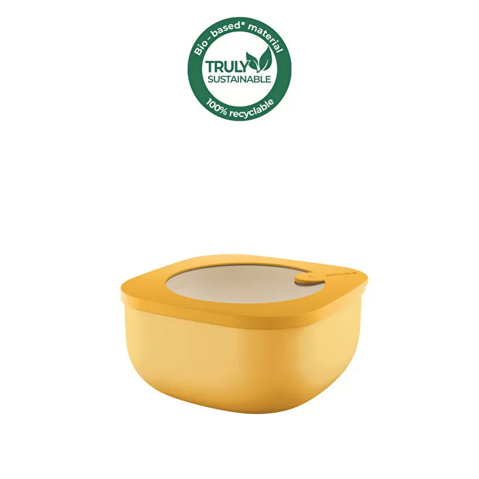 Shallow Airtight Fridge Freezer Microwave Containers 975cc Mango Yellow G25700