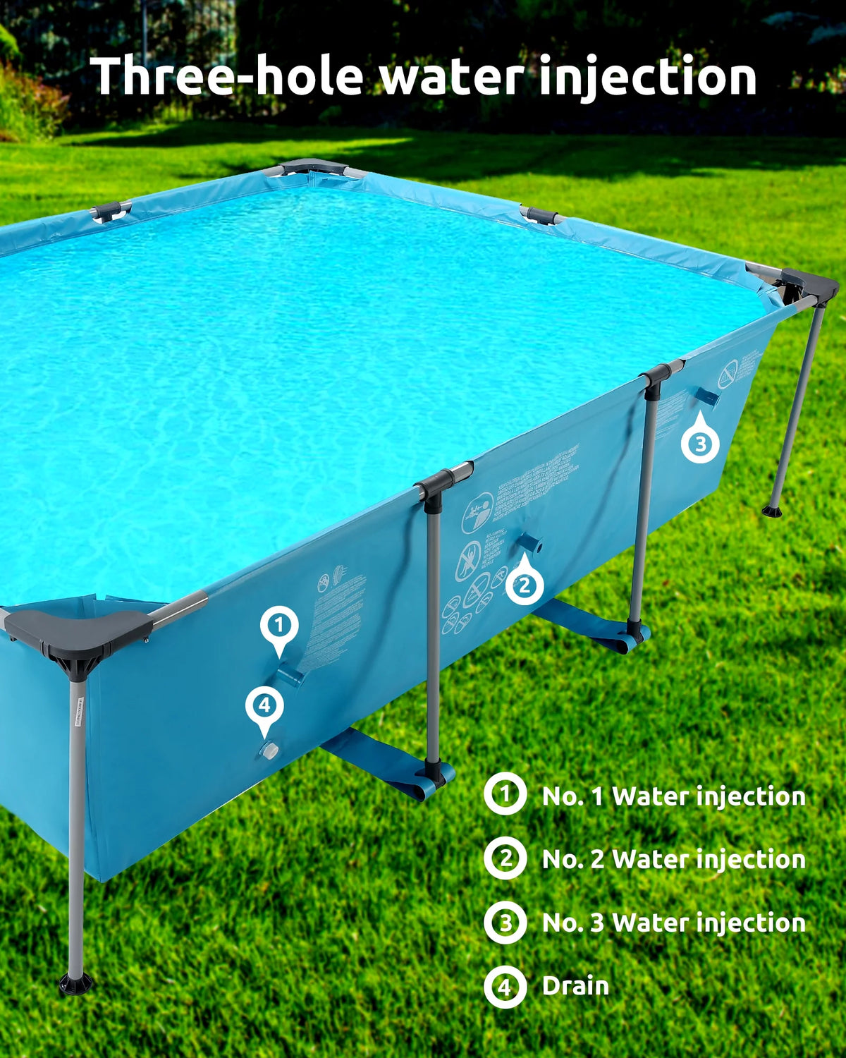 10 ft Above Ground Rectangular Frame Swimming Pool Z1312