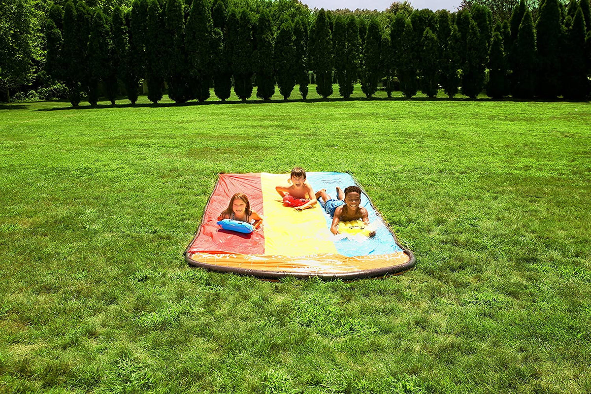 16 Foot Triple Lane Water Waterslide with 3 Boogie Boards W382224
