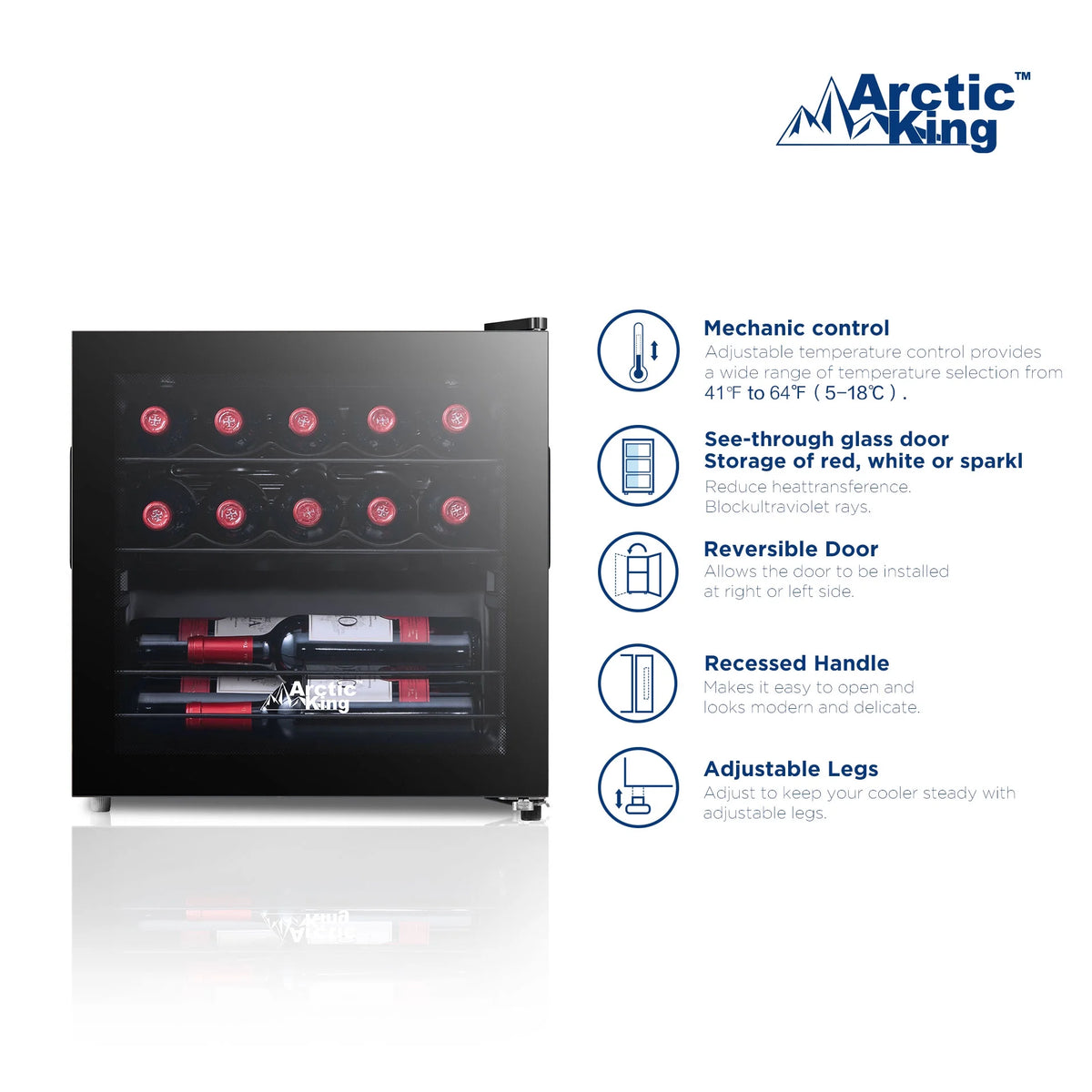 14-Bottle Wine Cooler with Glass Door E93977