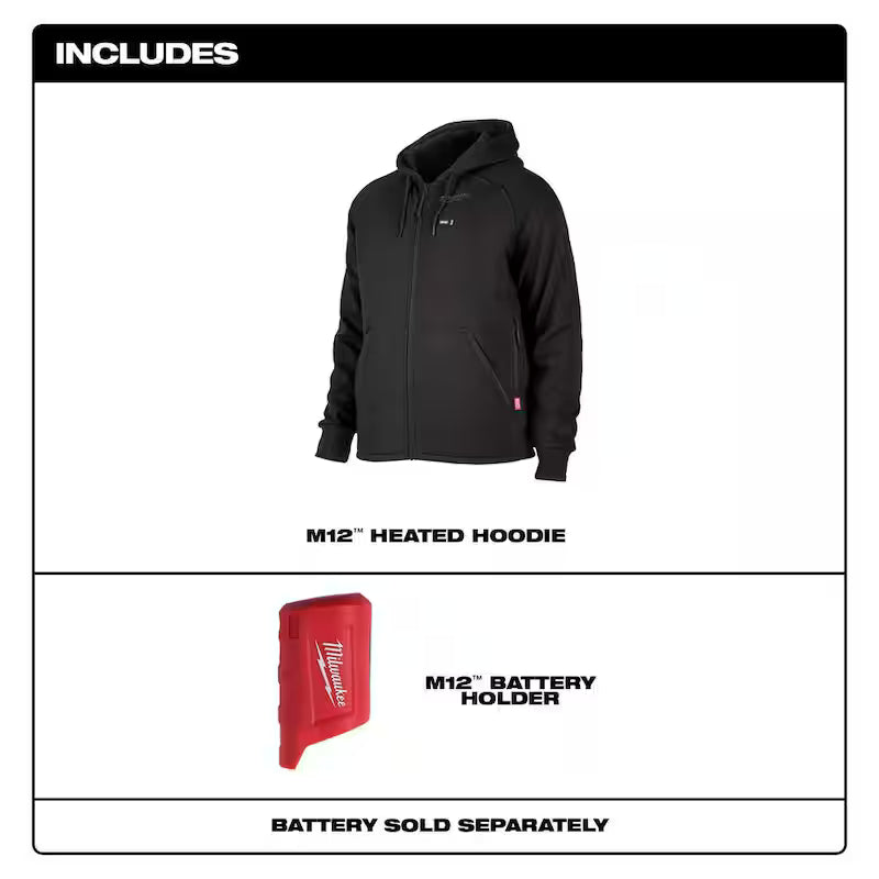 Men's X-Large Black Heated Jacket Hoodie I821