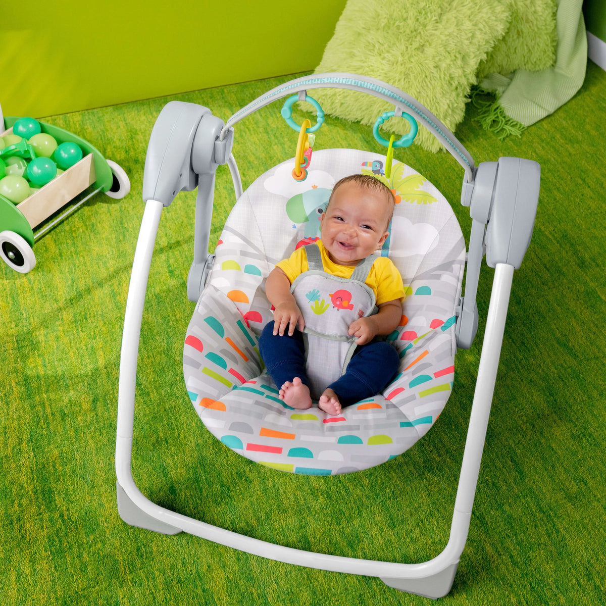 Portable Compact Baby Swing with Toys H398