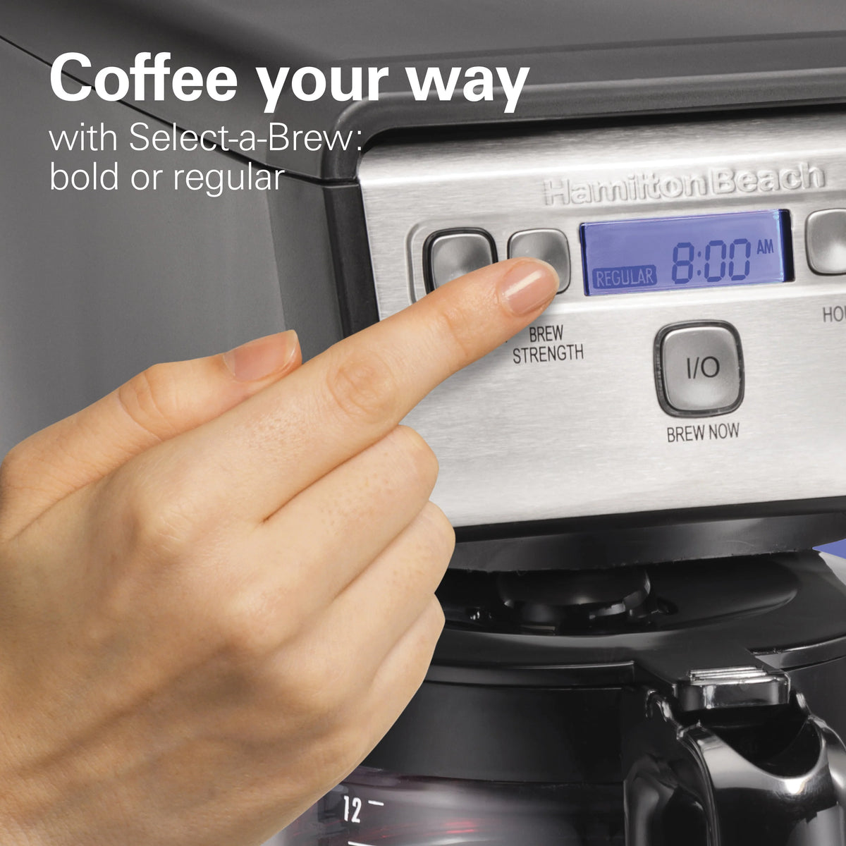 Compact Programmable Coffee Maker, 12 Cup, Black I3334