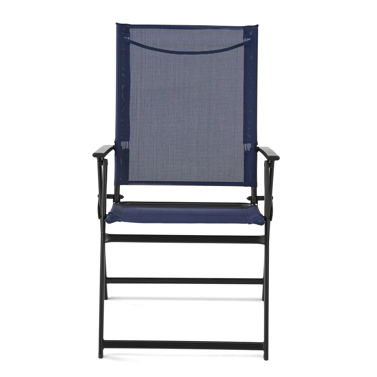 Steel and Sling Folding Outdoor Patio Armchair Set of 2, Teal N7713