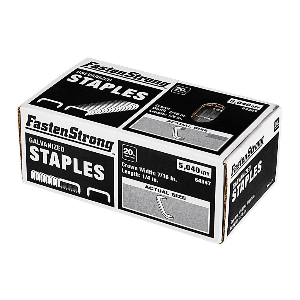 1/4 in. x 7/16 in. 20 GA Galvanized Staples, 5040 Piece F8097