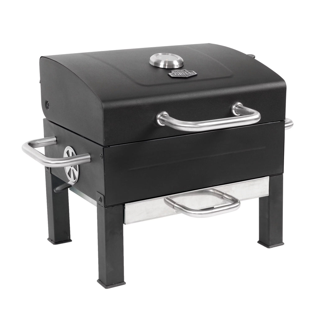 Portable Charcoal Grill Black and Stainless Steel G319214