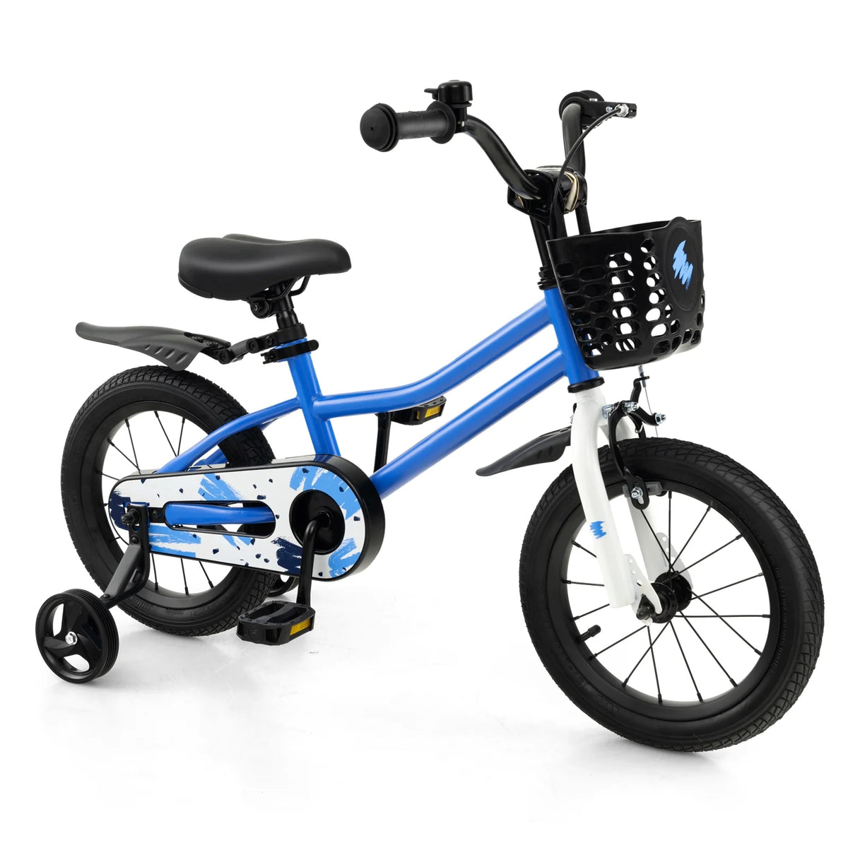 14'' Kids Bike with Training Wheels & Basket White P573