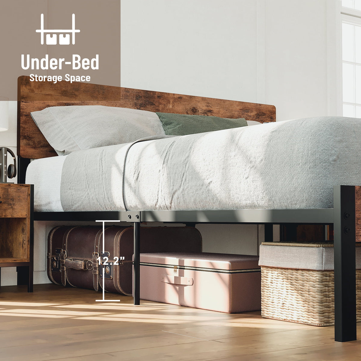 Queen Platform Bed Frame with Headboard P214