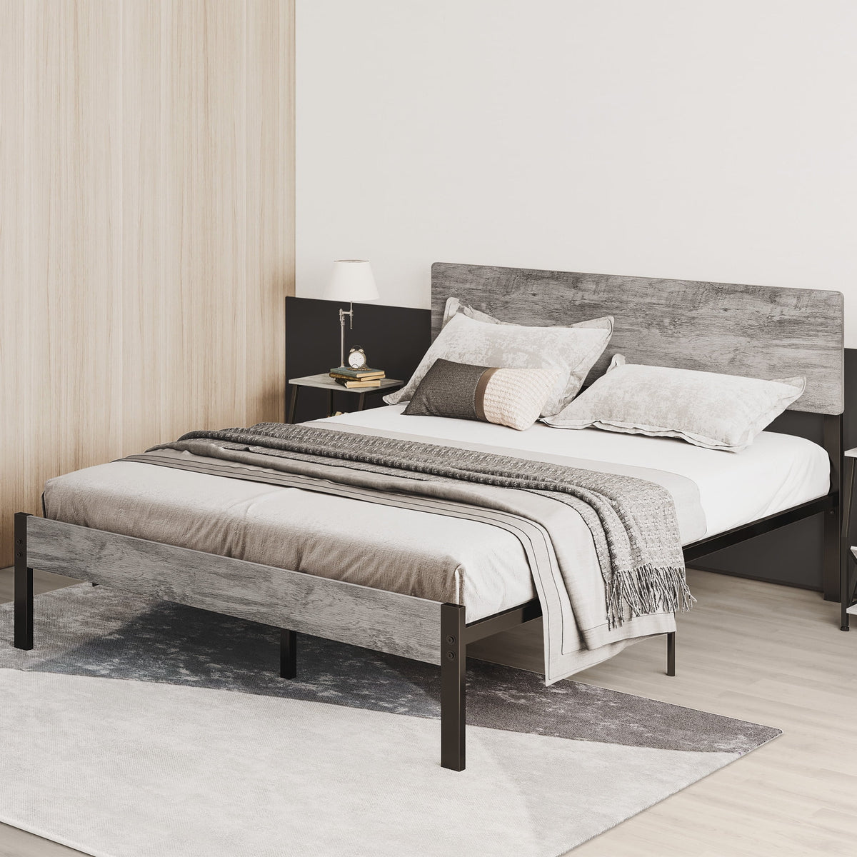 Queen Platform Bed Frame with Headboard P214
