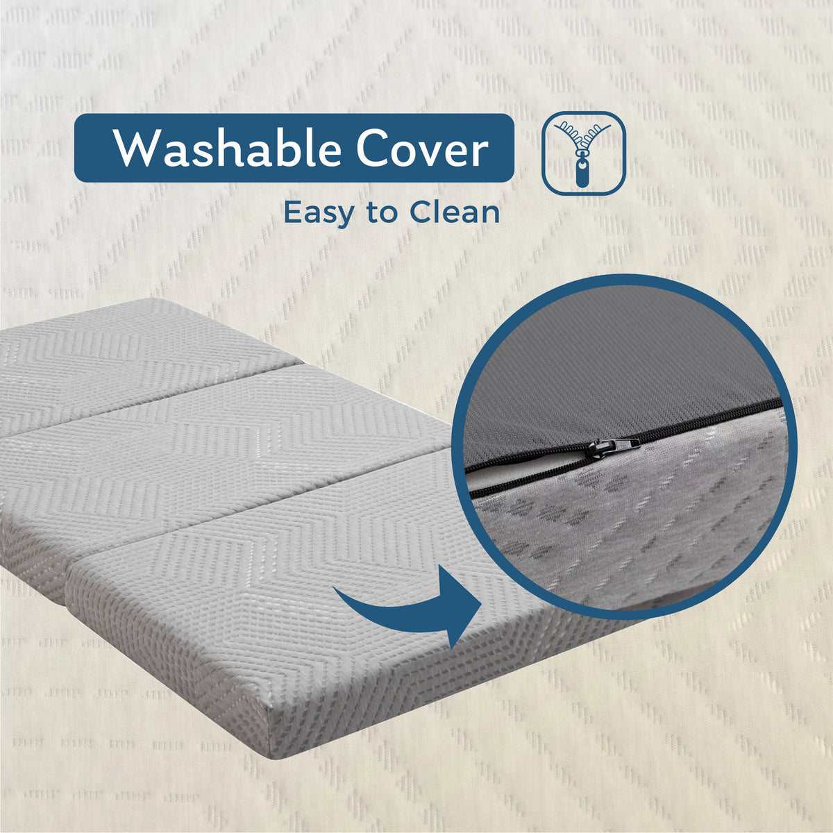 4 inch Tri Folding Memory Foam Mattress J976