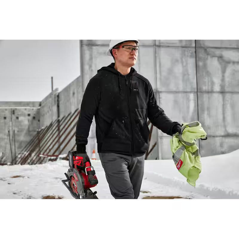 Men's Black Heated Jacket Hoodie E964