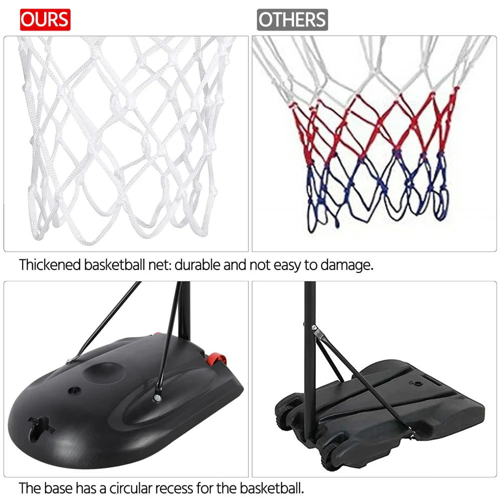 7 to 9 Ft Portable Basketball System Hoop F6457
