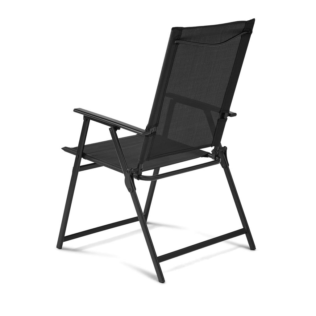Steel and Sling Folding Outdoor Patio Armchair Set of 2, Teal N7713